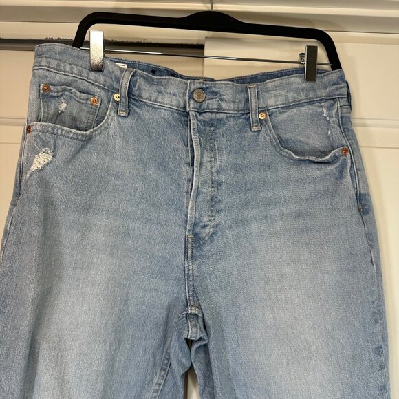 Gap Cheeky Straight High Rise Hidden Button Fly Distressed Jeans 32/14S - Picture 6 of 10
